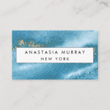 Moderne Zee Blauw en Goud Glitter Minimalistische