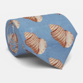 Moderne Zee Blue Seashell-Stropdas Stropdas (Opgerold)