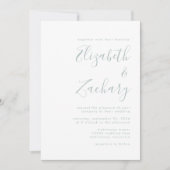 Moderne Zee Glass Green Script Weddenschap Kaart (Voorkant)