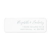 Moderne Zee Glass Script Weduwingadres Etiket (Voorkant)