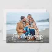 Moderne Zeeen en foto's voor penseelscript Feestdagenkaart (Voorkant)