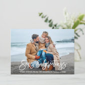 Moderne Zeeen en foto's voor penseelscript Feestdagenkaart (Staand voorkant)