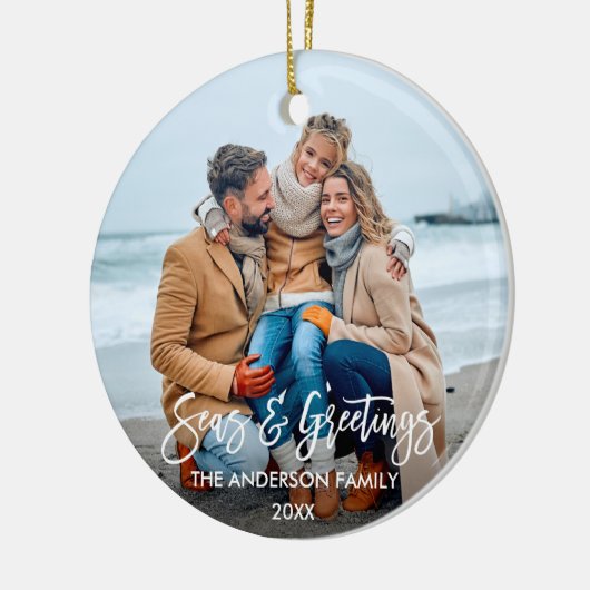 Moderne Zeeen en foto's voor penseelscript Keramisch Ornament (Links)