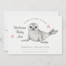 Moderne Zeehond Aquarel Oceaan Geboorte Statistiek