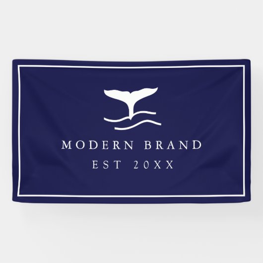 Moderne zeemacht legante walviswalvisvis spandoek (Horizontaal)