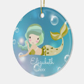 Moderne Zeemeermin Persoonlijke Kerst Ornament (Links)
