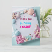 Moderne Zeemeermin Verjaardag Stickers - Bedankt v (Staand voorkant)