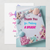 Moderne Zeemeermin Verjaardag Stickers - Bedankt v (Voorkant / Achterkant)