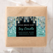 Moderne zeemijlkaarsetiket met glitterig script etiket (Insitu)