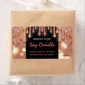 Moderne zeemijlkaarsetiket met glitterig script etiket (Insitu)