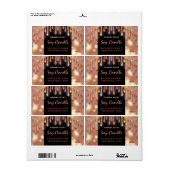 Moderne zeemijlkaarsetiket met glitterig script etiket (Full Sheet)