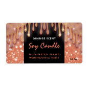 Moderne zeemijlkaarsetiket met glitterig script etiket (Voorkant)