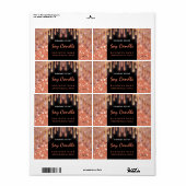 Moderne zeemijlkaarsetiket met glitterig script etiket (Full Sheet)