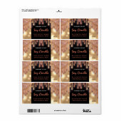 Moderne zeemijlkaarsetiket met glitterig script etiket (Full Sheet)
