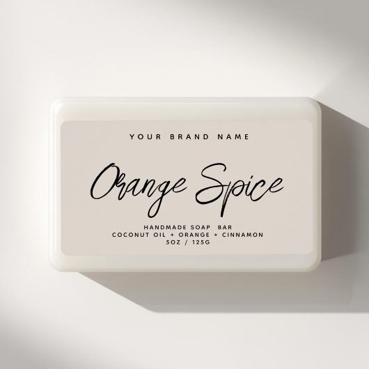 Moderne zeep, eenvoudig elegant cosmetisch etiket