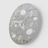 Moderne zeeschelpen met drijfhout grote klok (Hoek)