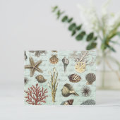 Moderne zeeshells briefkaart (Staand voorkant)