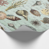 Moderne zeeshells cadeaupapier (Hoek)