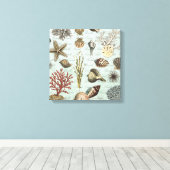 Moderne zeeshells canvas afdruk (Insitu (Houten vloer))