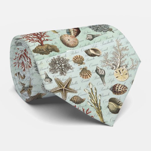 Moderne zeeshells stropdas (Opgerold)