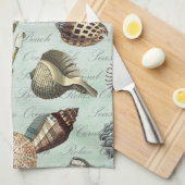 Moderne  zeeshells theedoek (Quarter Fold)