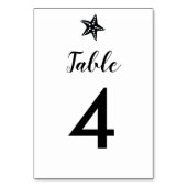 Moderne zeester bruiloft tafel nummer Kaarten (Achterkant)