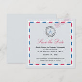 Moderne Zeester Luchtpost Save the Date Kaart (Voorkant / Achterkant)