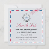 Moderne Zeester Luchtpost Save the Date Kaart (Voorkant)