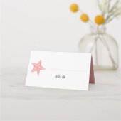 Moderne Zeester Trouwtafel Nummer Plaatskaart Plaatskaartje (Voorkant)