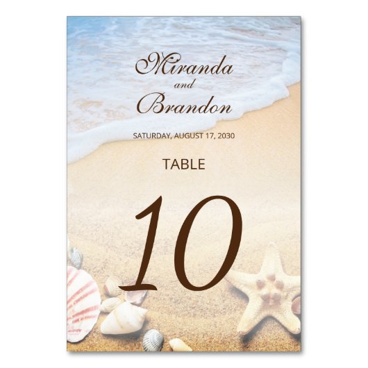 Moderne zeesterren en schelpen Tropische strand br Kaart (Achterkant)