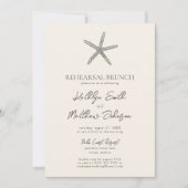 Moderne zeesterren strand bruiloft repetitie brunc kaart (Voorkant)