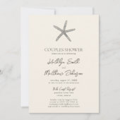 Moderne zeesterren strand oceaan bruiloft koppels kaart (Voorkant)