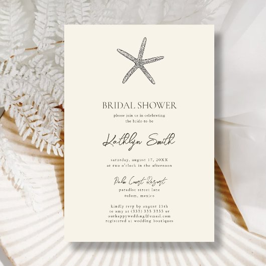 Moderne zeesterren strand oceaan bruiloft Vrijgeze Kaart