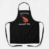 Moderne zeevruchten welkom garnalen Personaliseren Schort (Voorkant)