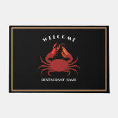 Moderne zeevruchten welkom krab garnalen rivierkre deurmat (Voorkant)