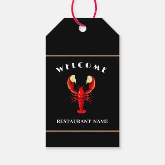 Moderne zeevruchten welkom Lobster limoen aangepas Cadeaulabel (Voorkant)