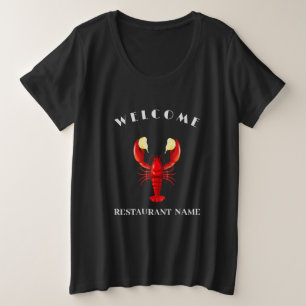 Moderne zeevruchten welkom Lobster limoen aangepas Grote Maat T-shirt