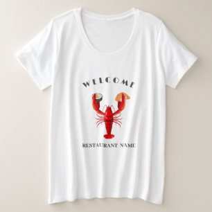 Moderne zeevruchten welkom Lobster sushi aangepast Grote Maat T-shirt