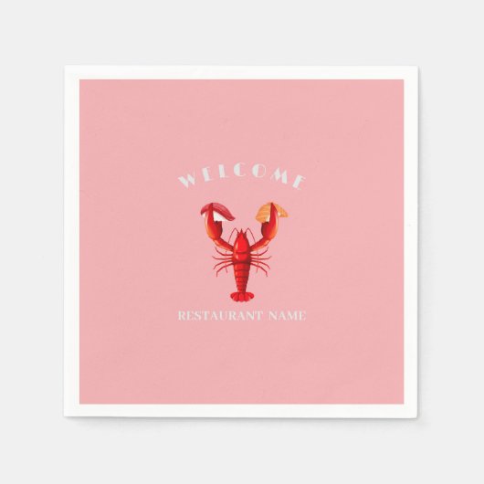 Moderne zeevruchten welkom Lobster sushi aangepast Servet (Voorkant)