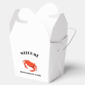Moderne zeevruchten welkom red Crab custom persona Bedankdoosjes (Geopend)