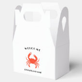 Moderne zeevruchten welkom red Crab custom persona Bedankdoosjes (Geopend)