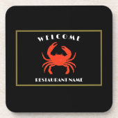 Moderne zeevruchten welkom red Crab custom persona Bier Onderzetter (Voorkant)