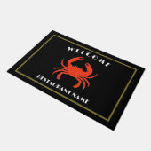 Moderne zeevruchten welkom red Crab custom persona Deurmat (Schuin)