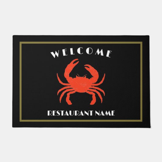 Moderne zeevruchten welkom red Crab custom persona Deurmat (Voorkant)