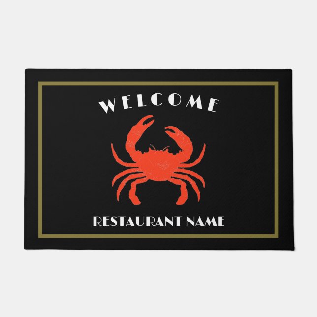 Moderne zeevruchten welkom red Crab custom persona Deurmat (Voorkant)