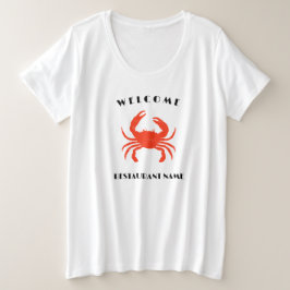 Moderne zeevruchten welkom red Crab custom persona Grote Maat T-shirt