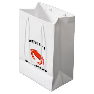 Moderne zeevruchten welkom red Crab custom persona Medium Cadeauzakje