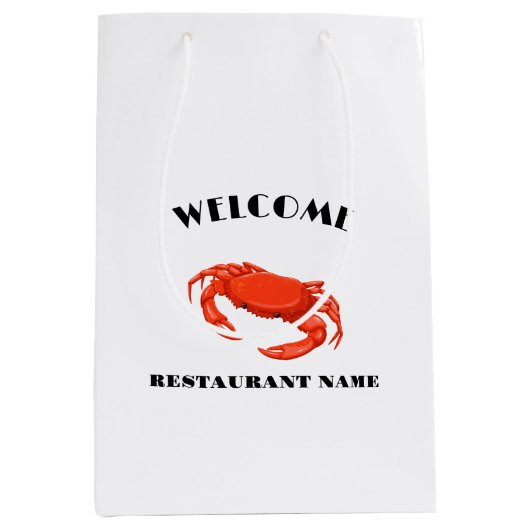 Moderne zeevruchten welkom red Crab custom persona Medium Cadeauzakje (Voorkant)