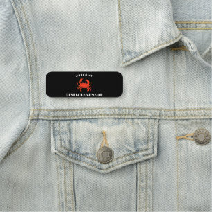 Moderne zeevruchten welkom red Crab custom persona Naamplaatje