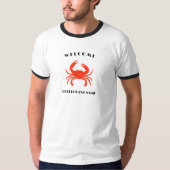 Moderne zeevruchten welkom red Crab custom persona T-shirt (Voorkant)